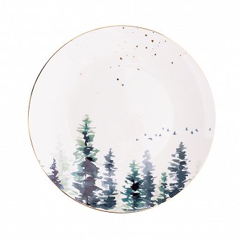 ALTOM DESIGN MISTY FOREST talerz deserowy porcelanowy dekoracja święta Boże Narodzenie 20 cm DEK. LAS