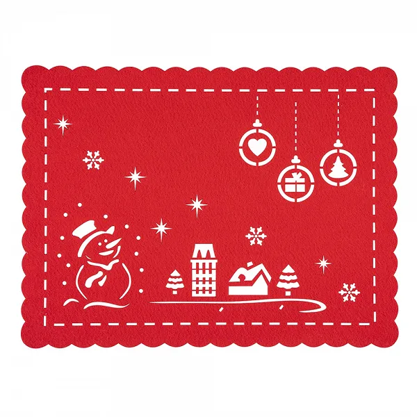 ALTOM DESIGN mata filcowa podkładka na stół świąteczna Boże Narodzenie 40x30 cm DEK. CHRISTMAS CZERWONA