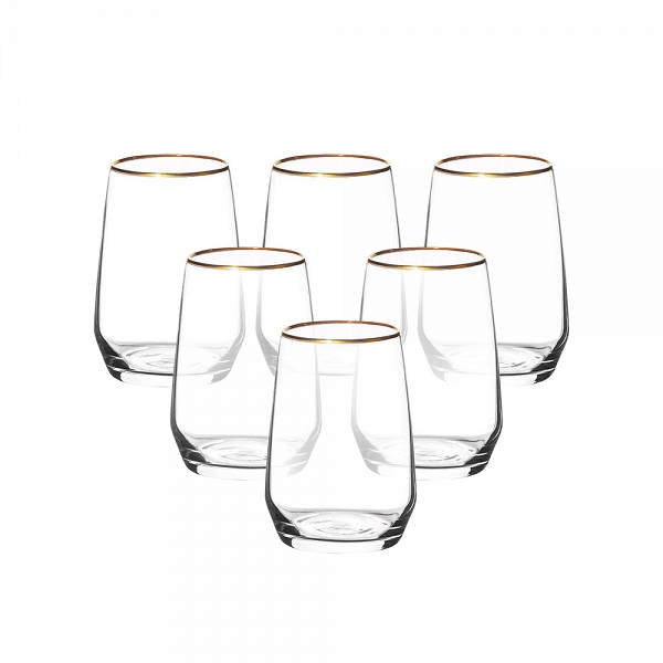 ALTOM DESIGN RUBIN GOLD komplet 6 szklanek do napojów / drinków/ wody 450ml 