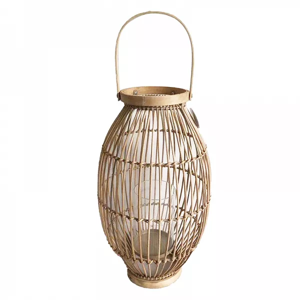 ALTOM DESIGN latarenka rattanowa / lampion z uchwytem 26x45 cm