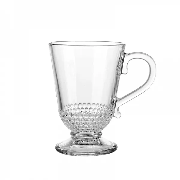ALTOM DESIGN SIENA Kubek szklany na stopce 320ML DEK. PEREŁKI