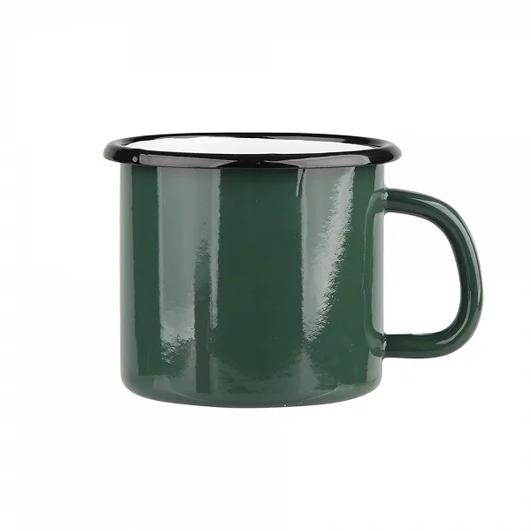SILESIA RYBNIK kubek emaliowany 0,45L 19x9cm zieleń