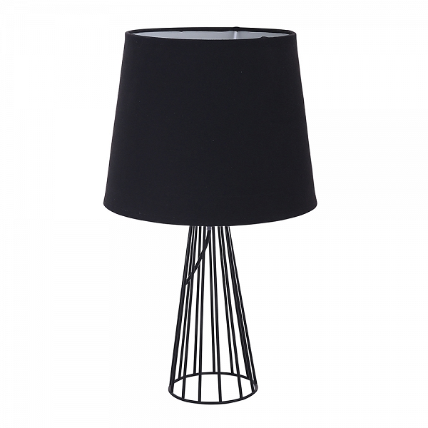 ALTOM DESIGN lampa stołowa dekoracyjna z podstawką metalową szprosową 23x40 cm czarna