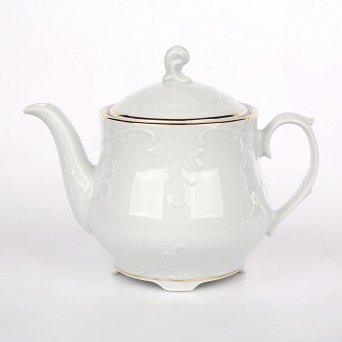 ĆMIELÓW ROCOCO ZŁOTY PASEK czajniczek / imbryk zaparzacz do herbaty porcelanowy 1,1L