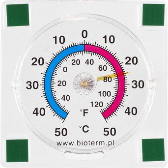 BIOWIN termometr bimetaliczny do przyklejenia na szybę 7,7X7,7CM