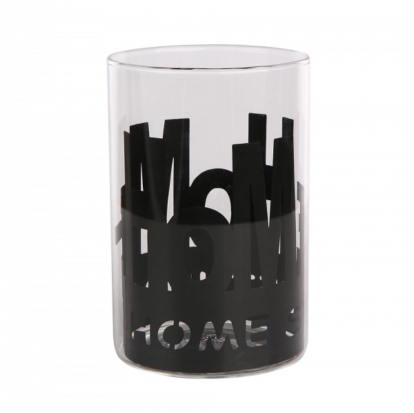 ALTOM DESIGN świecznik szklany na podgrzewacze w czarnej metalowej osłonce 10x10x15cm home