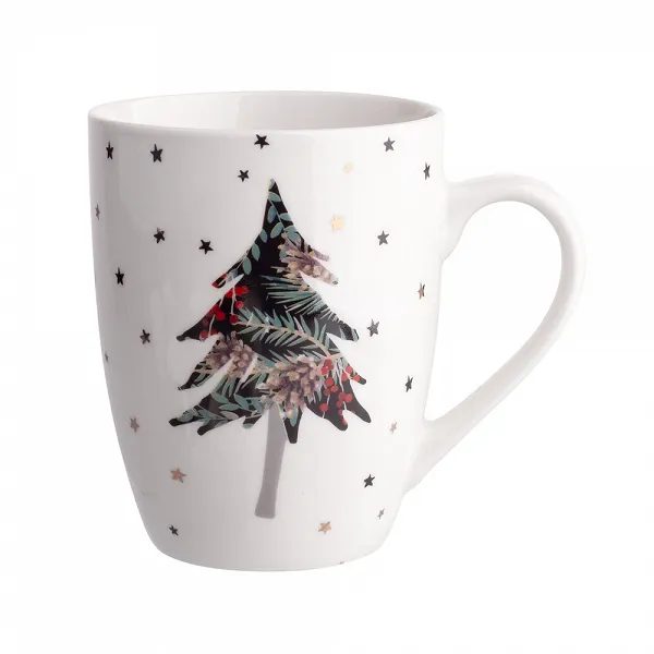 ALTOM DESIGN WONDERLAND kubek porcelanowy dekoracja święta Boże Narodzenie 300 ml BIAŁY DEK. CHOINKA