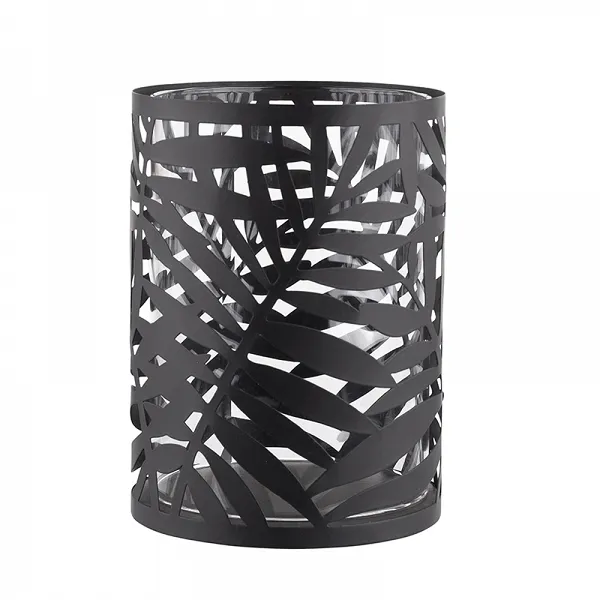ALTOM DESIGN świecznik metalowy 11x11x15 cm czarny