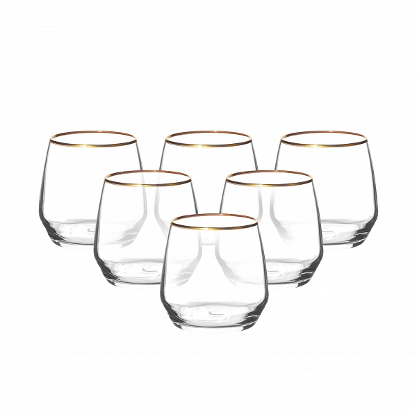 ALTOM DESIGN RUBIN GOLD komplet 6 szklanek do napojów / drinków/ wody 370ml