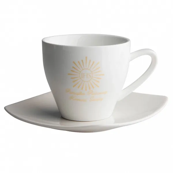 ALTOM DESIGN I KOMUNIA ŚWIĘTA zestaw filiżanka ze spodkiem 15cm w opasce na prezent 