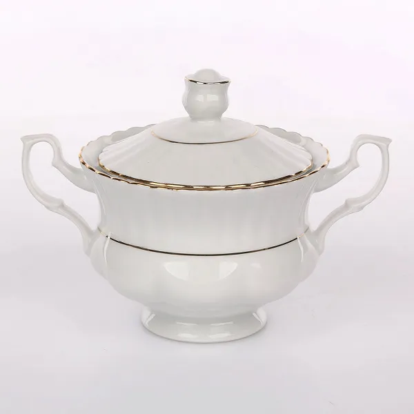 CHODZIEŻ IWONA ZŁOTY PASEK porcelanowa cukiernica 300ml