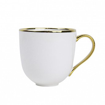 ALTOM DESIGN PARADISE komplet 2 kubków porcelanowych do kawy i herbaty ze złotym rantem 350 ml opakowanie na prezent
