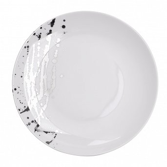 KAROLINA SPLENDOR porcelanowy talerz deserowy 22cm biały platyna