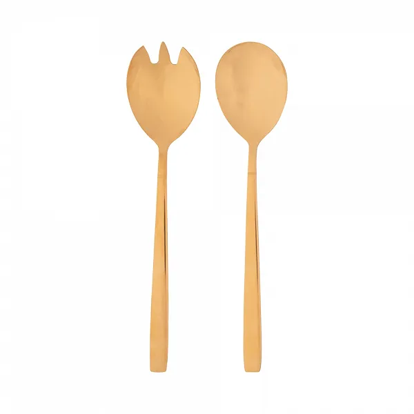 ALTOM DESIGN NOBLE PURE GOLD Łyżka i widelec do sałaty na blistrze 