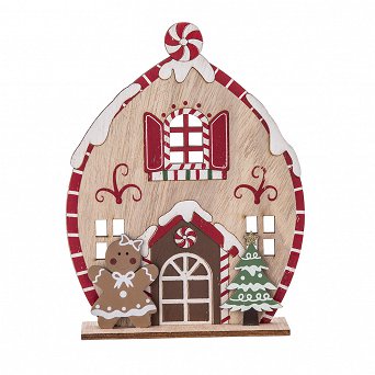 ALTOM DESIGN ozdoba na Boże Narodzenie figurka drewniana piernikowy domek 17,5x4x22,5 cm