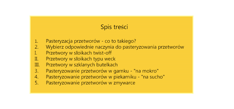 poradnik o przetworach spis treści